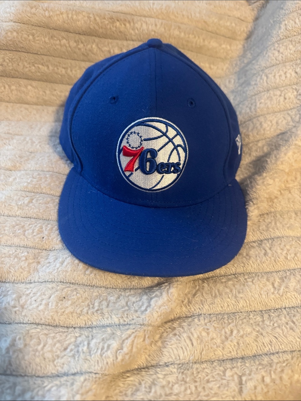 New Era Royal Blue 76ers Embroidered Fitted Cap